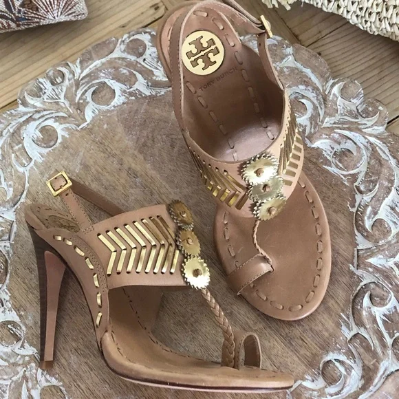 HPx2! Tory Burch Caylan Sandals. Size 8.5, 5” heel. Unworn. - Picture 15 of 15